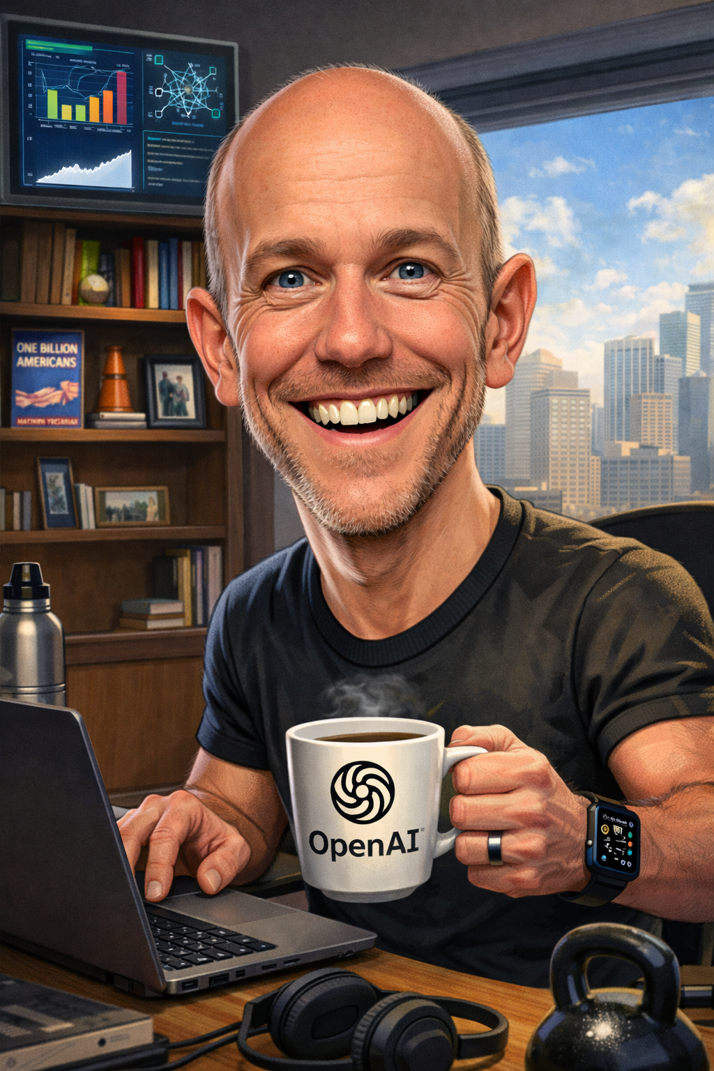 Paul working at a desk